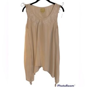 Maeve Anthropologie Embroidered Afterglow Peasant Top Silk